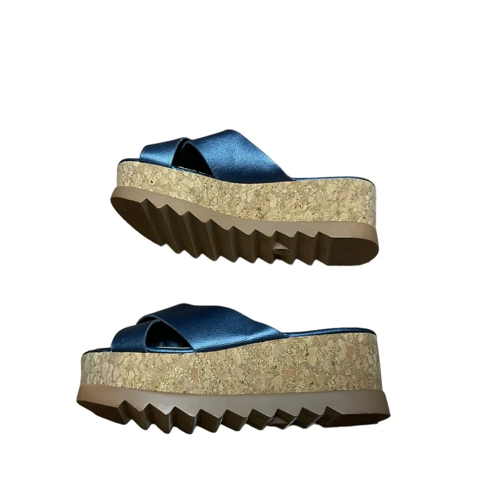 BOTTERO. Women Metalic Blue Slim plataforma size‎ 10
